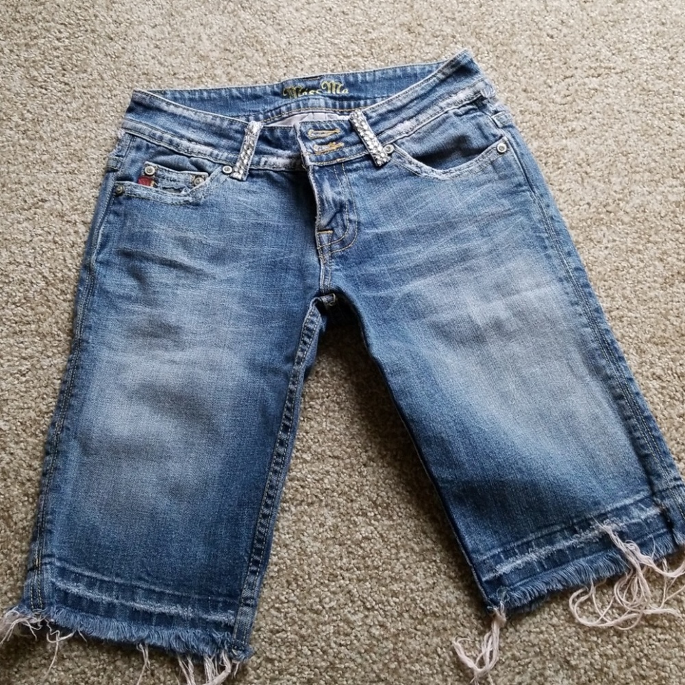 Miss Me Bermuda Jeweled Denim Shorts